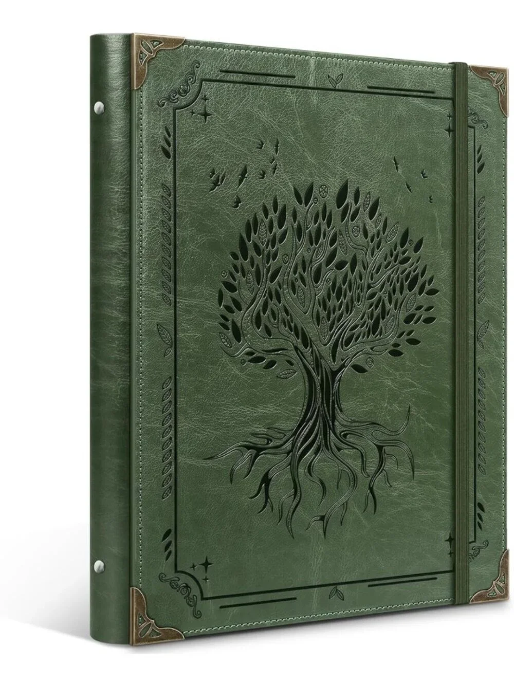 Stylish PU Leather 3 Ring Binder, 1 Inch Capacity, Holds 200 Sheets, Office